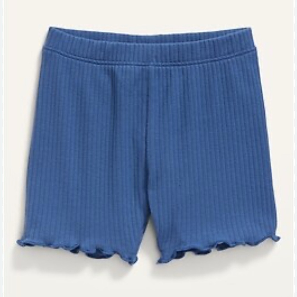 Old Navy Blue Ribbed Shorts with Lettuce Hem #1129